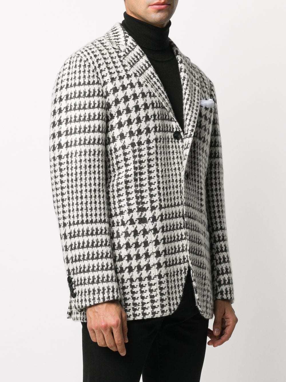 Kiton Houndstooth Cashmere Blend Blazer, $7,866 | farfetch.com | Lookastic
