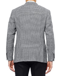 Piombo Mp Di Massimo Unstructured Houndstooth Check Linen Blazer