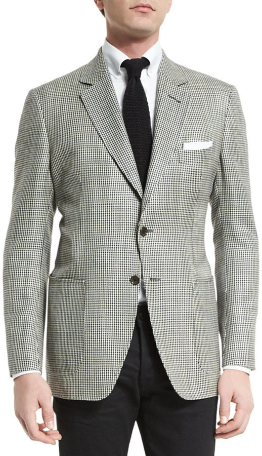 Tom Ford Oconnor Base Houndstooth Silk Blend Sport Jacket Blackwhite,  $3,760 | Neiman Marcus | Lookastic