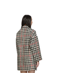 RED Valentino Black And Red Check Tweed Coat