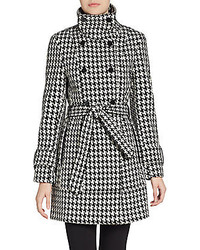 Calvin Klein Double Breasted Houndstooth Coat