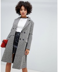 Missguided Double Breasted Longline Formal Coat In Heritage Check