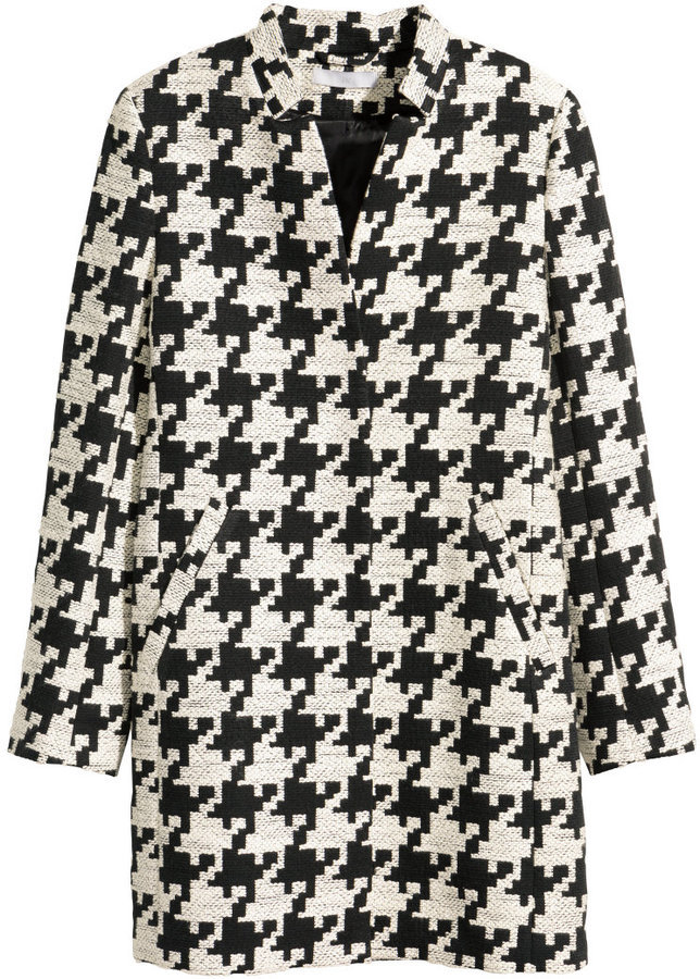 Lijken Kustlijn Luchten H&M Houndstooth Coat Blackwhite Ladies, $99 | H & M | Lookastic