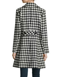 Sofia Cashmere Houndstooth Double Breasted Princess Coat