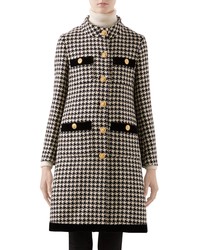 Gucci Houndstooth Wool Blend Coat