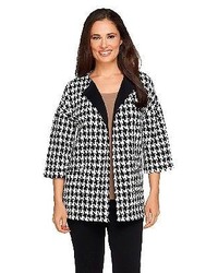 Joan Rivers Classics Collection Joan Rivers Houndstooth Statet Coat With 34 Sleeve