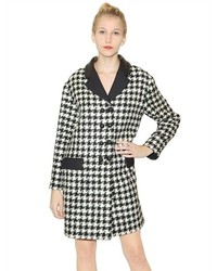 Moschino Cheap & Chic Houndstooth Pattern Wool Coat