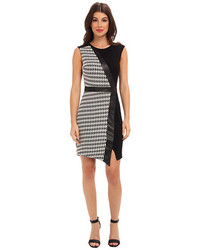 White and Black Houndstooth Dress