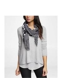 White and Black Houndstooth Scarf