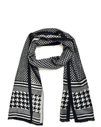 TheDapperTie Black And White Houndstooth Pattern 100% Viscose Winter Scarf Scarf 1573