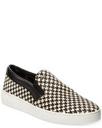 White and Black Houndstooth Shoes
