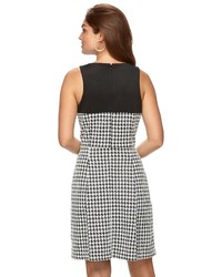 Chaps Houndstooth Fit Flare Dress