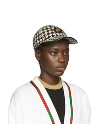 Gucci White And Black Houndstooth Baseball Cap