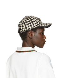 Gucci White And Black Houndstooth Baseball Cap