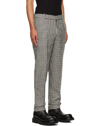 Alexander McQueen Black White Dogtooth Cigarette Trousers