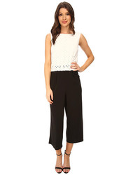 London Times Sleeveless Pop Over Top Gaucho Jumpsuit