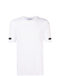 White and Black Knit Crew-neck T-shirt