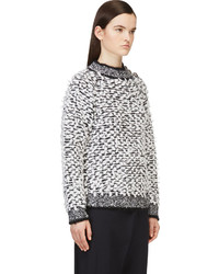Balmain Black White Loop Knit Sweater