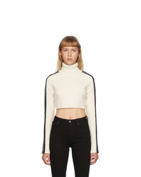 White and Black Knit Wool Turtleneck