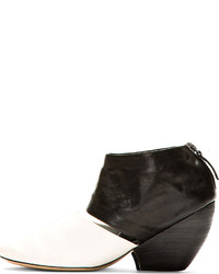 Marsèll Black White Curved Ankle Boots