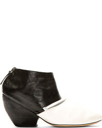 Marsèll Black White Curved Ankle Boots