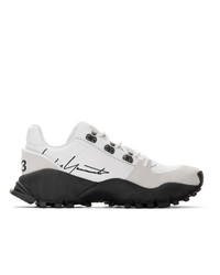 White and Black Leather Athletic Shoes