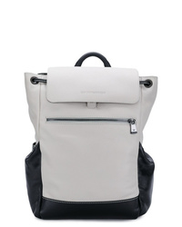 White and Black Leather Backpack