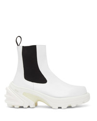1017 Alyx 9Sm White Leather Chelsea Boots