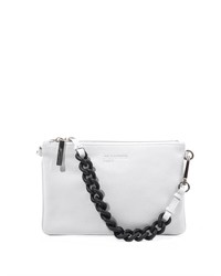 Jil Sander Navy Rubber Chain And Leather Clutch