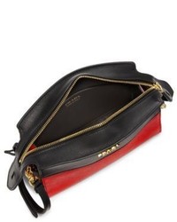 Prada Mini Esplanade Leather Crossbody Bag
