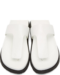 Alexander Wang Bleach White Polished Leather Agnes Flat Sandals