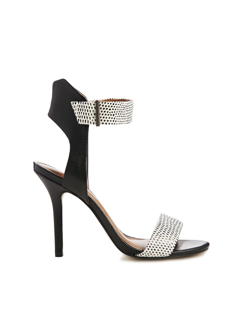 Miss KG Eva Blackwhite Heeled Sandals, $37 | Asos | Lookastic