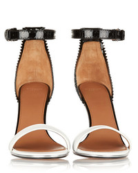 Givenchy Nadia Sandals In White And Black Leather