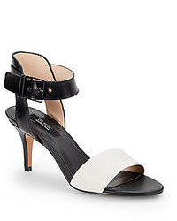 Saks Fifth Avenue BLACK Queenie Bicolor Leather Sandals