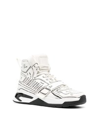 Balmain Handwriting Print High Top Sneakers