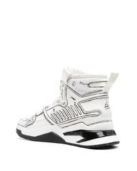 Balmain Handwriting Print High Top Sneakers