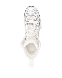 Balmain Handwriting Print High Top Sneakers