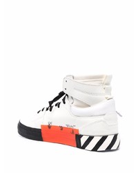 Off-White High Top Vulcanized Leather White Black