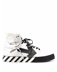 Off-White High Top Vulcanized Leather White Black