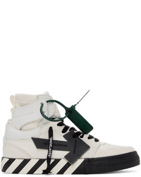 Off-White Leather Vulcanized High Top Sneakers