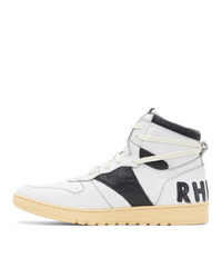 Rhude White And Black Rhecess Hi Sneakers