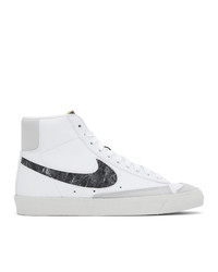 Nike White And Grey Blazer Mid 77 Sneakers