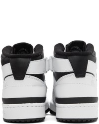 adidas Originals White Black Forum Mid Sneakers