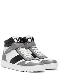 Salvatore Ferragamo White High Top Noe Sneakers