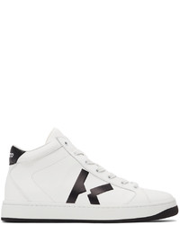 Kenzo White K Logo Kourt High Sneakers