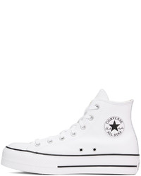 Converse White Leather Chuck Taylor Platform Sneakers