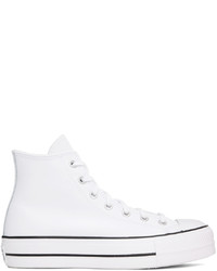 Converse White Leather Chuck Taylor Platform Sneakers