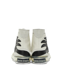 Palm Angels White Palm Vulcanized High Top Sneakers