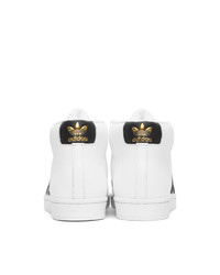 adidas Originals White Pro Model High Top Sneakers