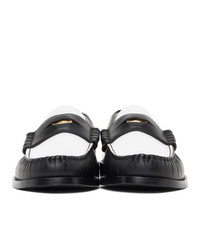 Rhude White And Black Leather Penny Loafers